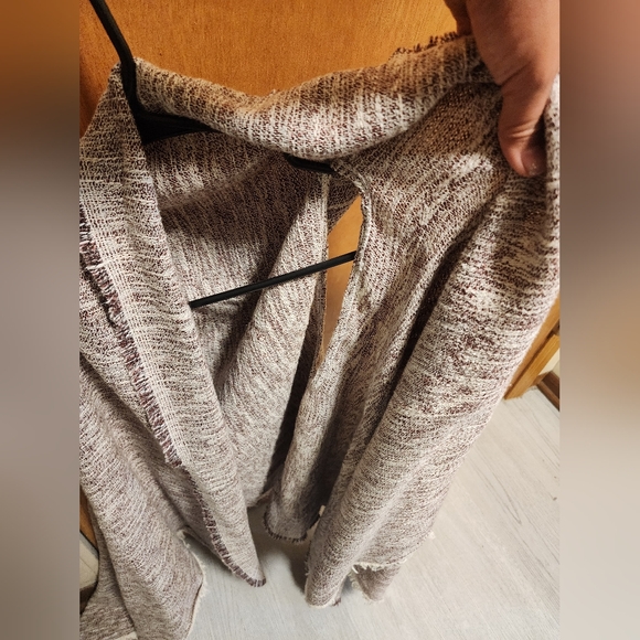 Express Sleeveless Cardigan Women's Poncho Boho One Size Tan/Beige - Picture 4 of 6